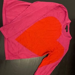 Pink long sleeve heart sweater